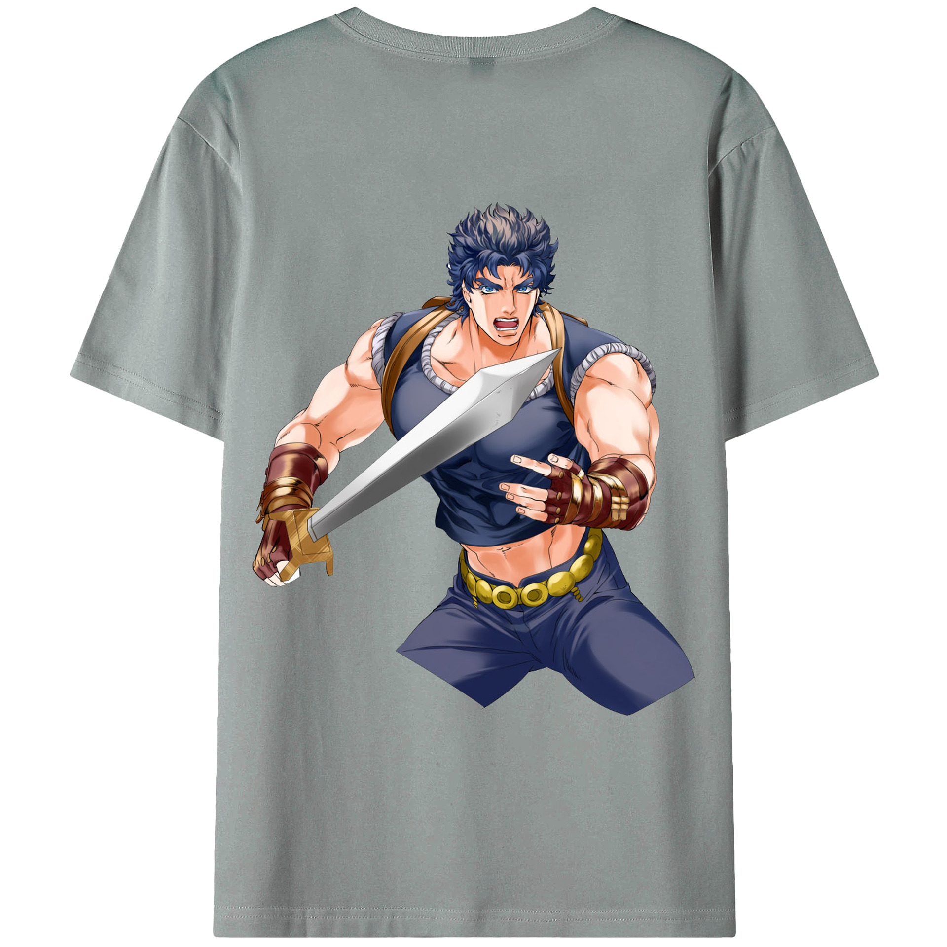 （画像用） ジョジョの奇妙な冒険 /ジョナサン?ジョースター JoJo's Bizarre Adventure Jonathan Joestar 綿100％ メンズ半袖Tシャツ（バックプリント） 通気性